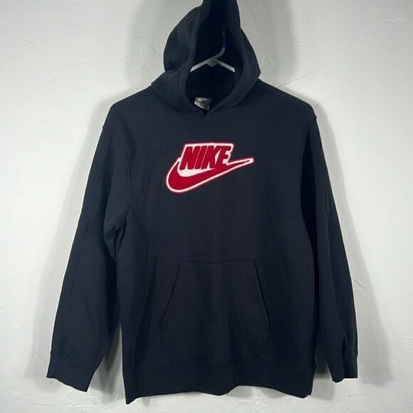 🔥Vintage NIKE Embroidered Essential HOODIE Sweatshirt Youth Sz Lg - PERFECT - Picture 1 of 8